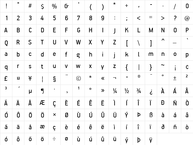 PF Handbook Pro Regular font glyphpreview