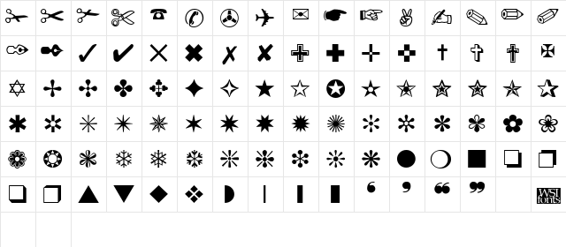Dingbats One Regular font glyphpreview