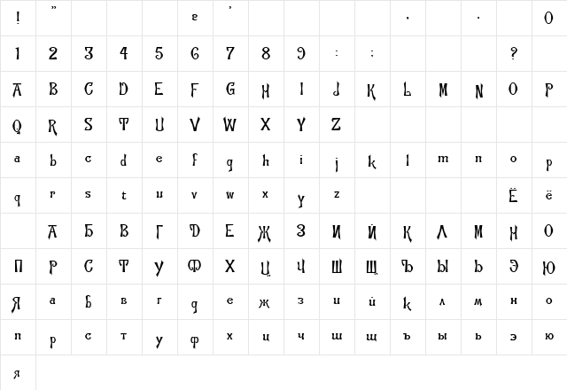 FlemishC Regular font glyphpreview