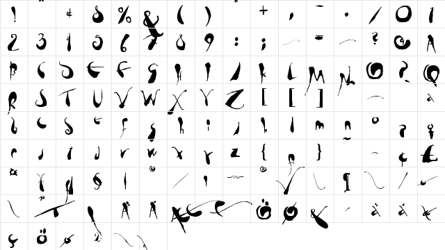 tusch Regular font glyphpreview