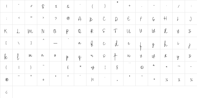 Stylistic Sign Regular font glyphpreview