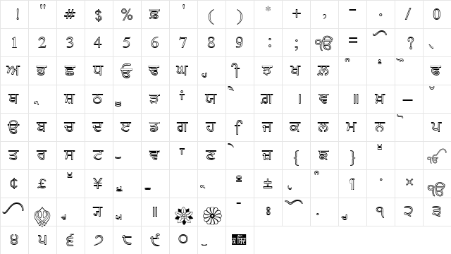 AnmolNeon Regular font glyphpreview
