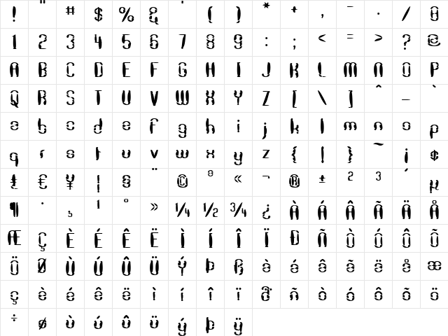 Dekon Regular font glyphpreview