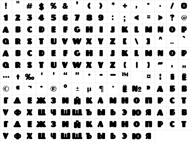 ft93 Regular font glyphpreview