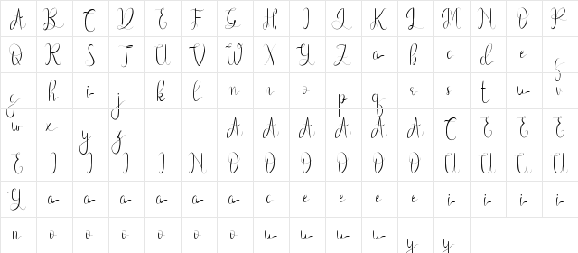 First Heart Demo Regular font glyphpreview