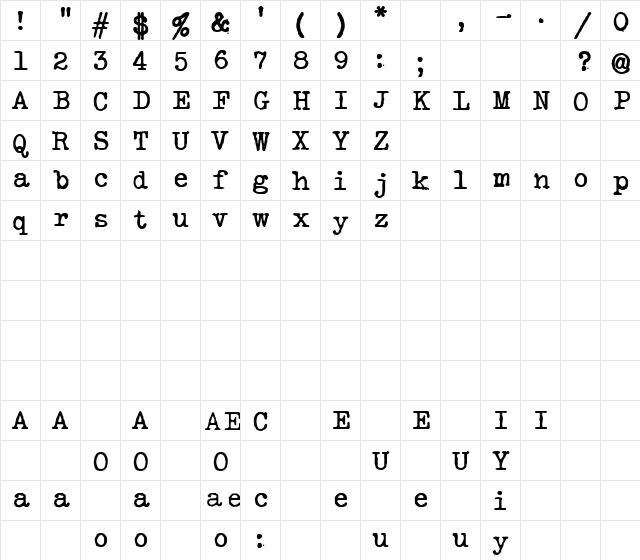 Silk RemingtonSBold Regular font glyphpreview