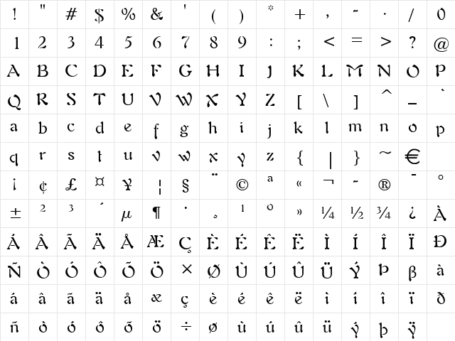 Freedom9 Normal font glyphpreview