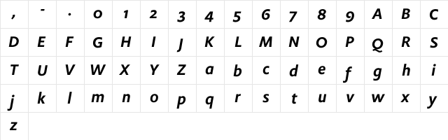 Flex Bold Italic font glyphpreview