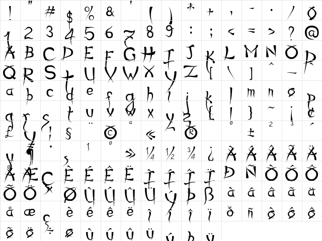 Psycho Regular font glyphpreview