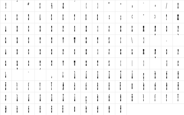 AIWood FrenchCondensed font glyphpreview