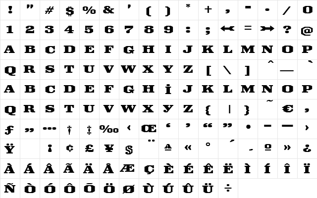 Anchorage Regular font glyphpreview