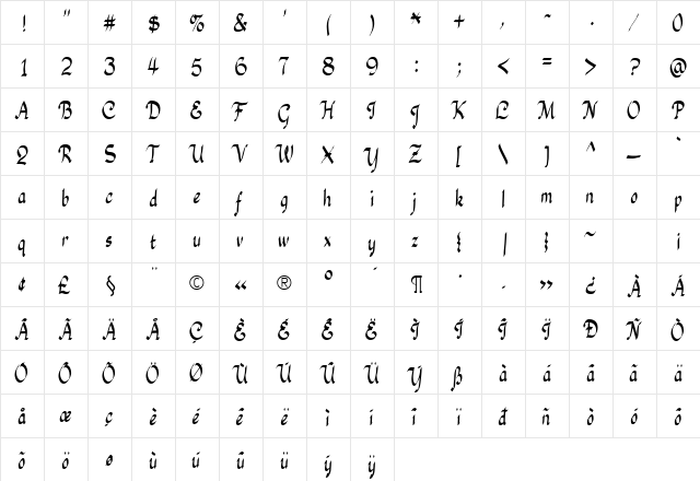Rosary Bold font glyphpreview