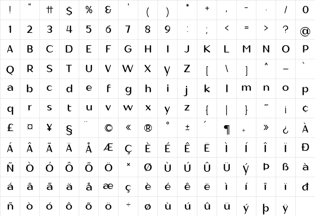 Thanmon Regular font glyphpreview