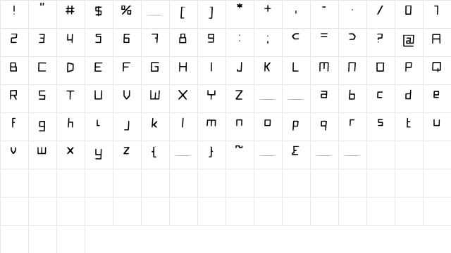 QuirkyRobot Medium font glyphpreview