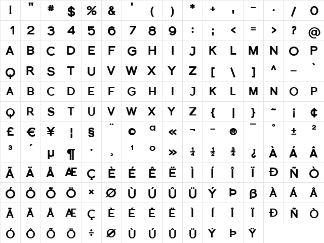 Florencesans SC Black Regular font glyphpreview