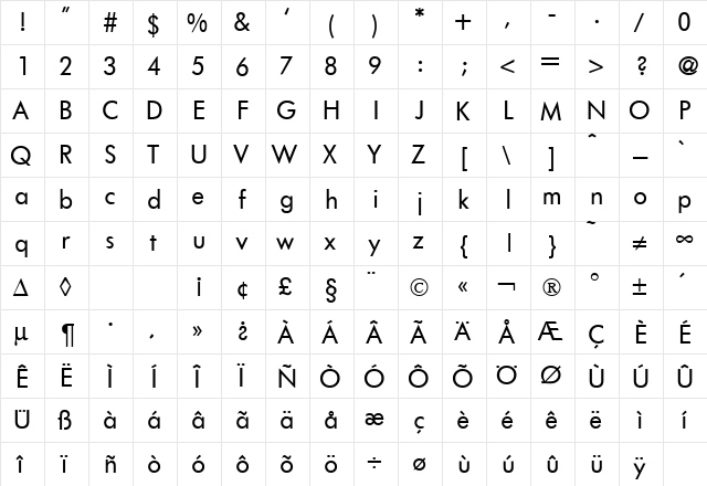 FunctionTwo Regular font glyphpreview