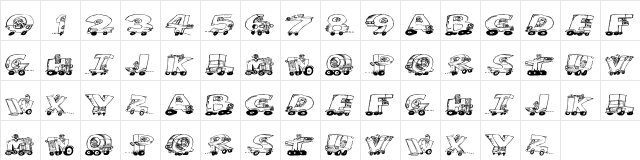 Motoring Regular font glyphpreview