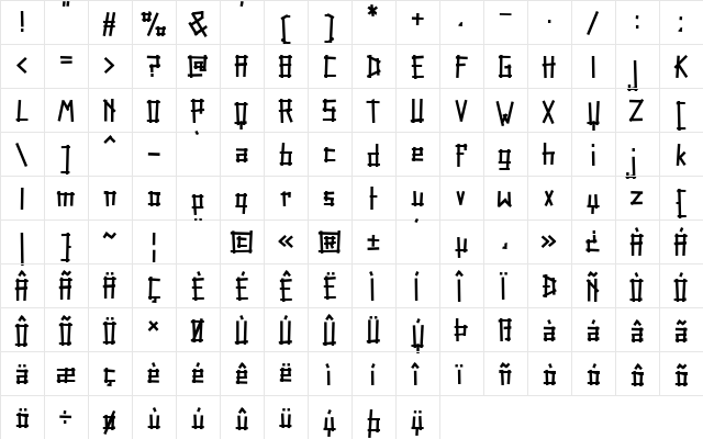 Tape Rail Regular font glyphpreview