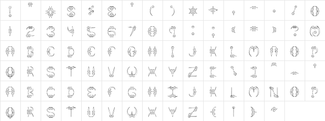 CLAW 1 (BRK) Normal font glyphpreview