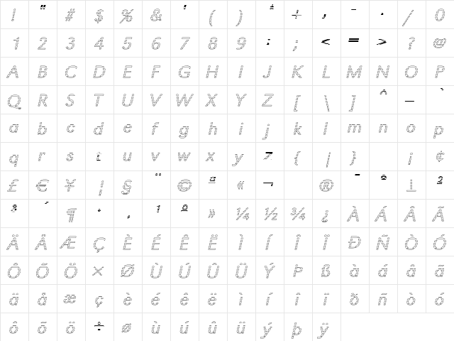 TomBeckerGradoE-Light Italic font glyphpreview