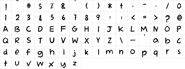 Adikku Pandai Menari Regular font glyphpreview