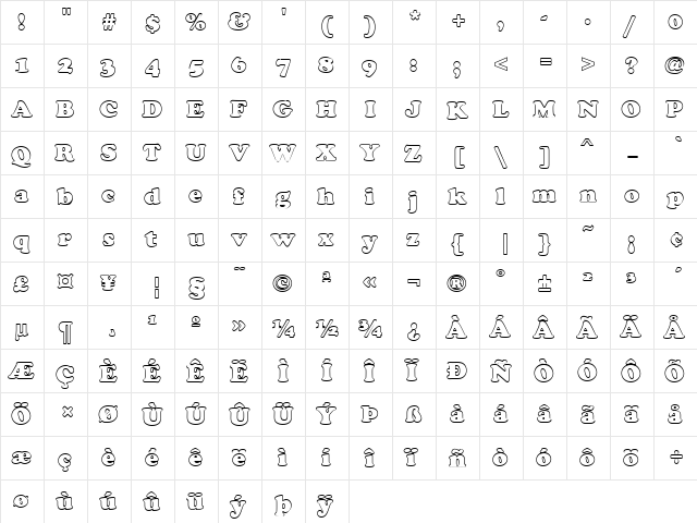 FZ ROMAN 4 HOLLOW Normal font glyphpreview