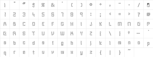 Future Hollow Regular font glyphpreview