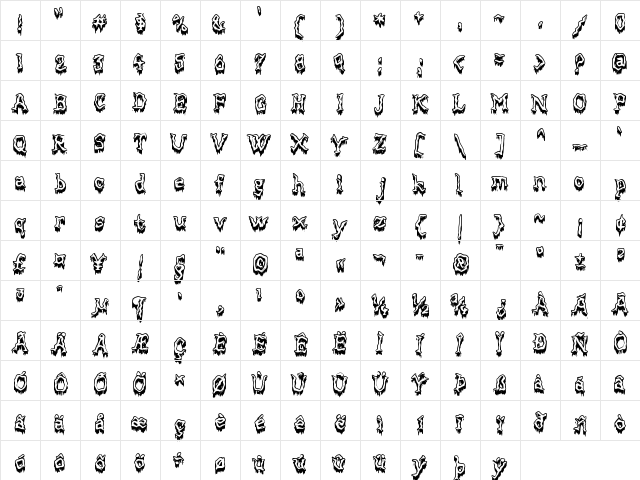 Mortified Drip Regular font glyphpreview