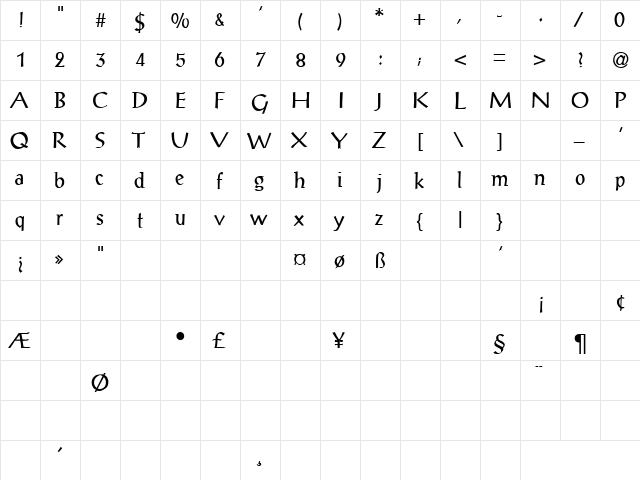 Seeing Things 1 Regular font glyphpreview