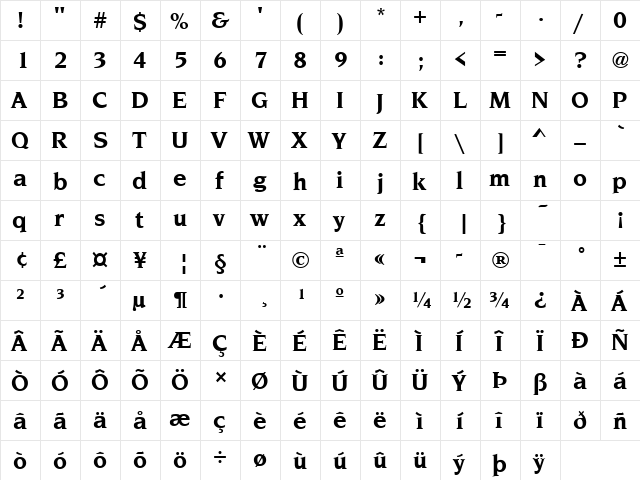 Navarro Bold font glyphpreview