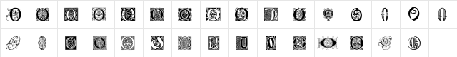 Ornamental Initials O Regular font glyphpreview