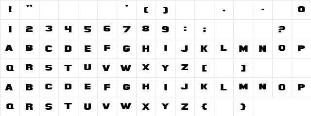 Lunch Box Regular font glyphpreview