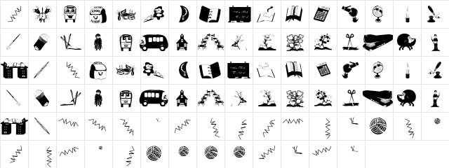 Schoolish Regular font glyphpreview