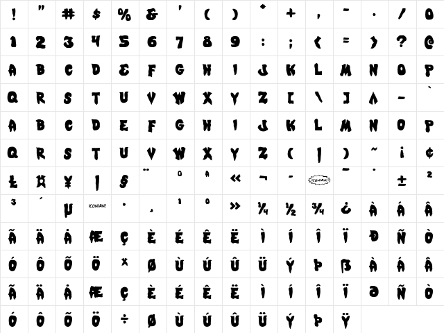 Mystic Singler Regular font glyphpreview