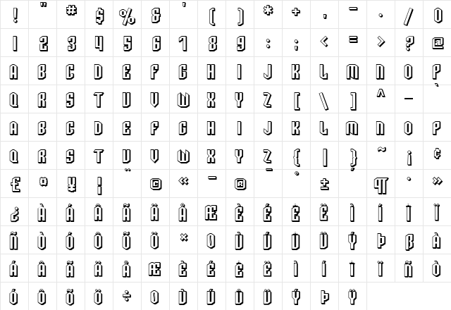 SF Archery Black SC Shaded Regular font glyphpreview