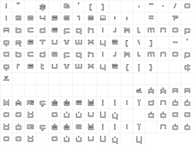 Quark Outline Regular font glyphpreview