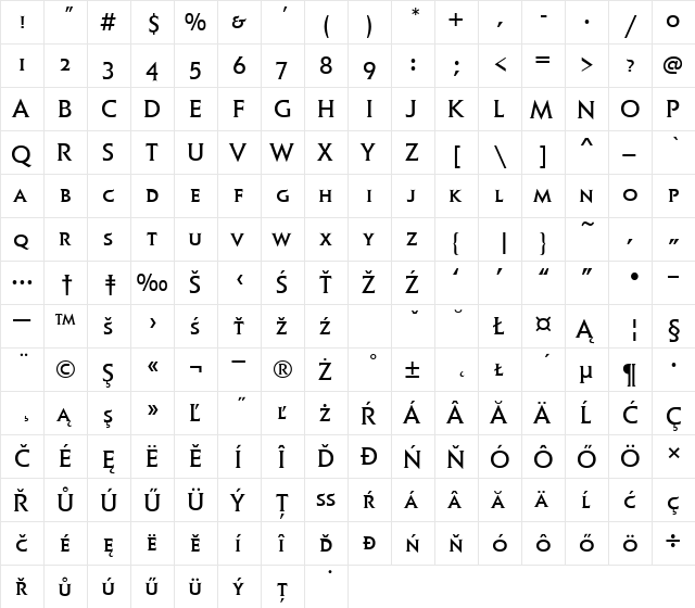 ElanItcSCTEEBoo Regular font glyphpreview