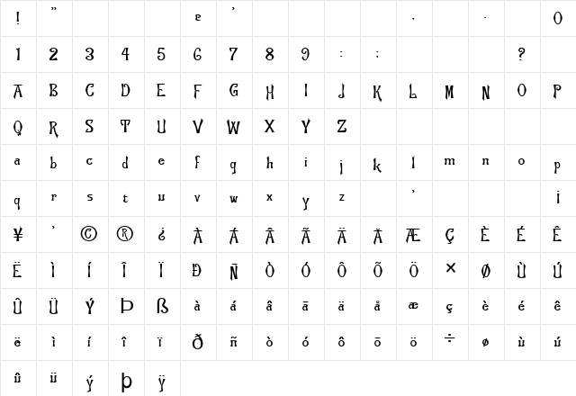 FZ JAZZY 21 Normal font glyphpreview