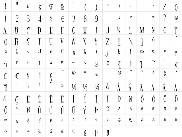 QK Katie Regular font glyphpreview