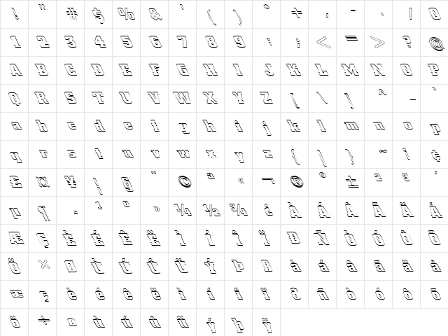 FZ BASIC 53 HOLLOW LEFTY Normal font glyphpreview