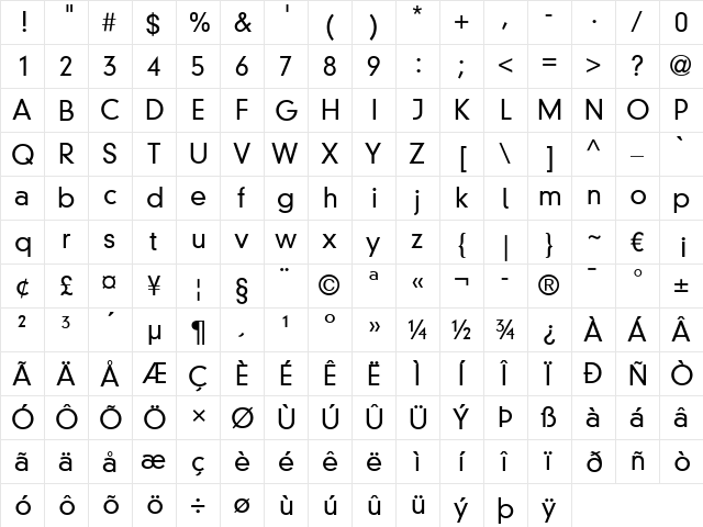 DINNeuzeitGrotesk LT Light Regular font glyphpreview