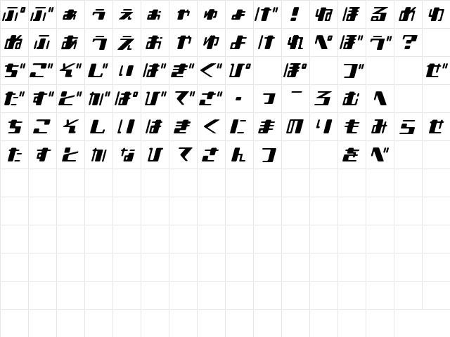 Shear 15_H Regular font glyphpreview