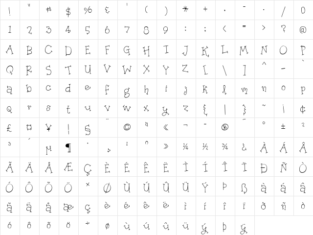Organic Fridays Regular font glyphpreview