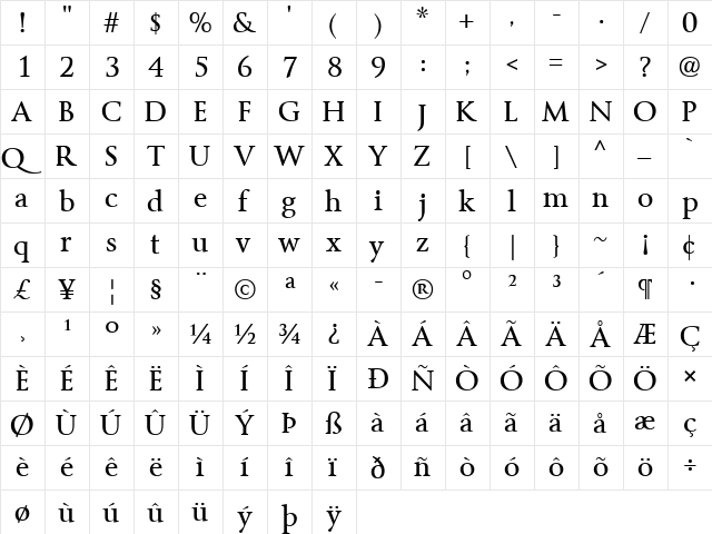 Byington Regular font glyphpreview