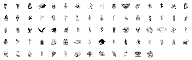 TattooParlour Regular font glyphpreview