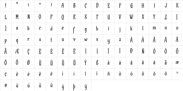 Strandall Demo Regular font glyphpreview