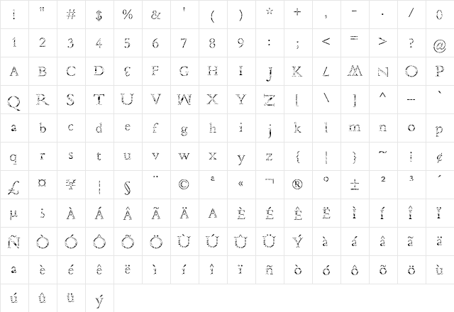 Under Duress Regular font glyphpreview