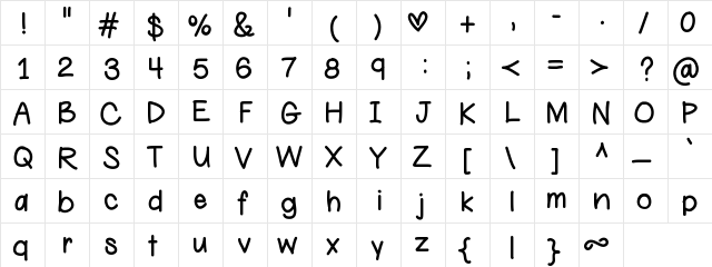chunkamonk Medium font glyphpreview