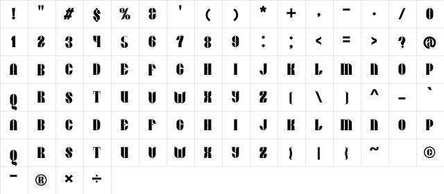 Queen Regular font glyphpreview