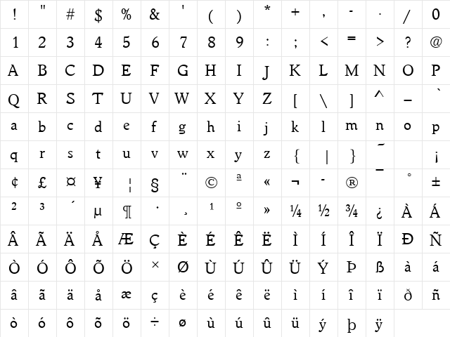 WorcesterRouT Regular font glyphpreview